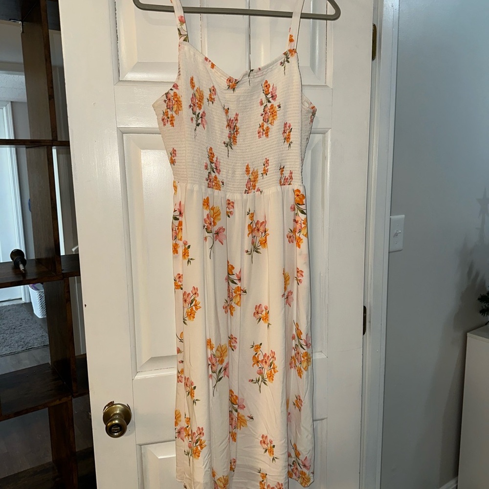 Old Navy Floral Maxi Dress - White and Orange